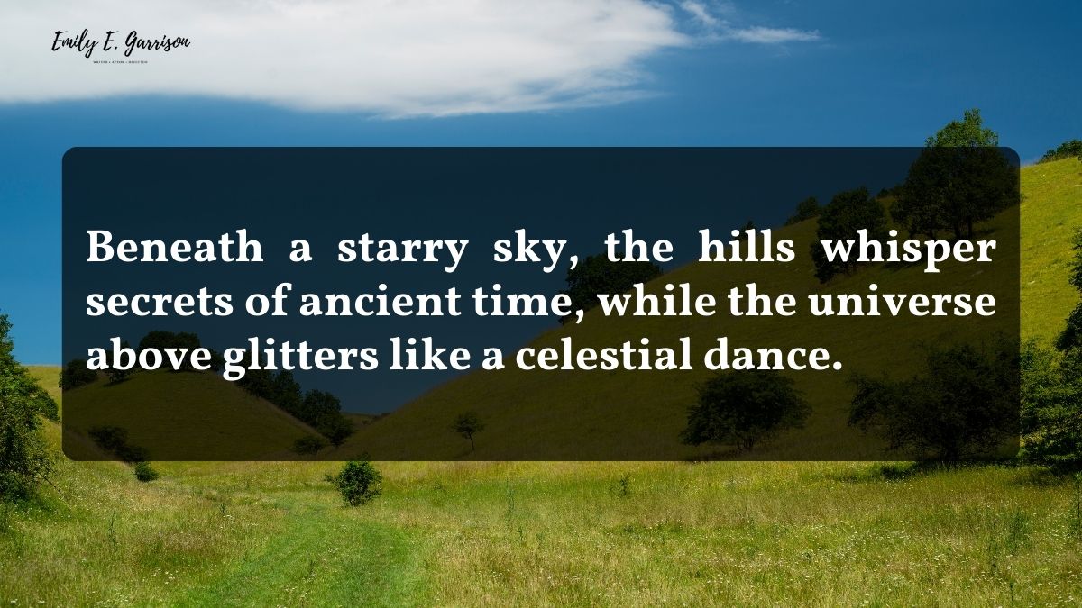 Quotes about hills and sky for a starry night